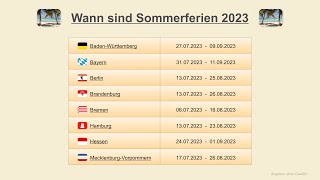 Wann sind Sommerferien 2023 [upl. by Nalahs]