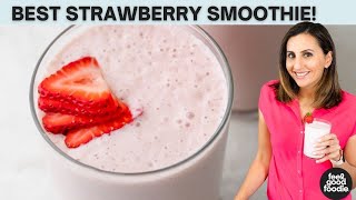 4Ingredient Simple STRAWBERRY BANANA SMOOTHIE [upl. by Paxton]