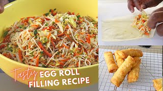 easy homemade chicken spring roll filling recipe [upl. by Leinnad]