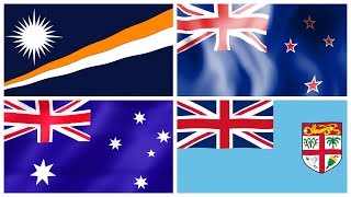 FLAGS OF OCEANIA – National Flags of Oceanian Countries for Kids Kindergarten [upl. by Candace]