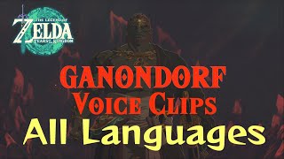 Legend of Zelda Tears of the Kingdom  Ganondorf Voice Clips All Languages [upl. by Odrahcir]