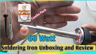 60 Watt Soldering Iron Unboxing and Review [upl. by Enier]