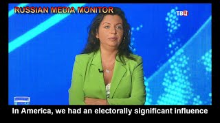 Margarita Simonyan is proud of RTs influence operations [upl. by Nylyrehc]