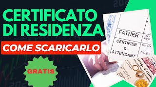 CERTIFICATO DI RESIDENZA come scaricarlo online GRATIS [upl. by Enar]