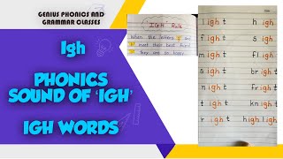 Phonics lesson  IGH Sound Words Trigraph  Igh sound phonics  long I sound [upl. by Bigford]