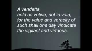 V for Vendetta Vs introductory monologue  with quotlyricsquot [upl. by Chura865]