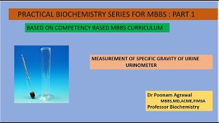 Measurement of Specific Gravity of Urine with the help of Urinometer [upl. by Annahsor]