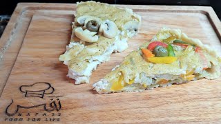 VEGETABLES QUICHE  mushrooms amp pepper كيش بالخضار  بالفطر والفليفلة الملونة [upl. by Graig]