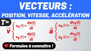 Coordonnées vecteur ✅ POSITION VITESSE amp ACCÉLÉRATION 💪 Terminale spécialité [upl. by Enyaj]