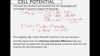 Calculating Cell Potential of an Electrolytic Cell [upl. by Hudgens]