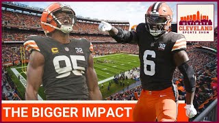 Who impacts a game more defensively for the Cleveland Browns JOK or Myles Garrett [upl. by Eldora]