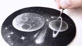 Galaxy  Ink Drawing Created Dot by Dot [upl. by Day]