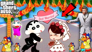 GTA 5 😍 Shinchan Got MARRIED in GTA 5  Franklin CELEBRATE Shinchan WEDDING in GTA 5  JSS GAMER [upl. by Birdella]