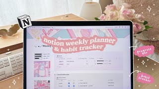 ✏️ notion weekly planner💡tutorial  free template [upl. by Cannell]