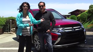 2016 Mitsubishi Outlander His Turn  Her Turn Car Review Lauren Fix amp Javier Mota [upl. by Kcirevam]