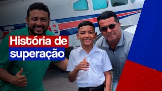 Garoto de 10 anos vence paralesia cerebral através da aviação [upl. by Hinch]