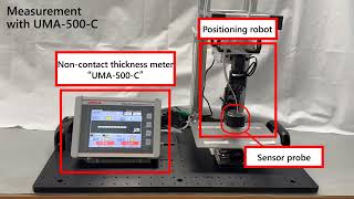 High precision thickness measurement by rough positioning Noncontact thickness meter quotUMA500Cquot [upl. by Monty]