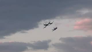 Heritage Flight at EAA AirVenture 2022  F35 P51 and a Skyraider [upl. by Ydoc]