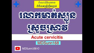 ជំងឺរលាកមាត់ស្បូនស្រួចស្រាវ l Acute cervicitis​ l សុខភាពស្បូន l MDSunn168 [upl. by Mikeb]