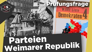 Parteien der Weimarer Republik  Reichstagswahlen 191920  Parteien der Weimarer Republik erklärt [upl. by Niwdla]