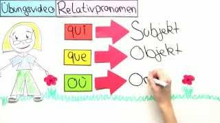 Ein Video zum Üben qui que und où  Französisch  Grammatik [upl. by Prissie]