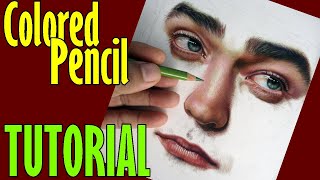 FABER CASTELL POLYCHROMOS COLORED PENCIL Realistic Drawing Tutorial  Robert Pattinson [upl. by Ahsielat]