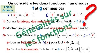 EXERCICE SUR GENERALITES SUR LES FONCTIONS NIVEAU 1 BAC SCIENCE [upl. by Alemaj]