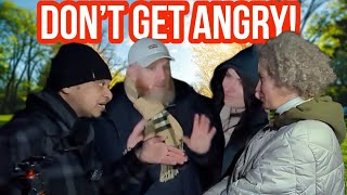 Dont get angry Hamza amp Mansur Vs Christian Ladies  Speakers Corner  Hyde Park [upl. by Hylton]