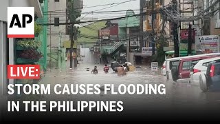 LIVE Slowmoving storm causes flooding in the Philippines [upl. by Learsi]