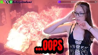 STREAMER LIGHTS KITCHEN ON FIRE  HI HEY ITS DANI [upl. by Billye]