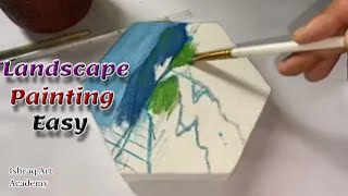 🌄 Easy Acrylic Landscape Painting for Beginners Step by Step 🎨 [upl. by Sissie]