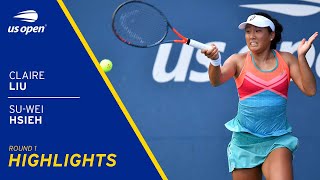 Claire Liu vs SuWei Hsieh Highlights  2021 US Open Round 1 [upl. by Angelika]