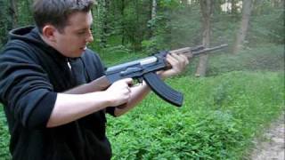 Full auto FAKE AIRSOFT AK 47 shooting in forest after effects [upl. by Acinomed]