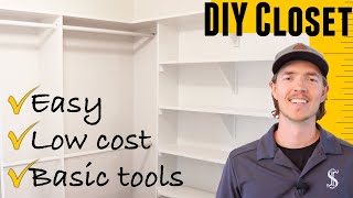 Simple but awesome DIY walk in closet build step by step [upl. by Keon]