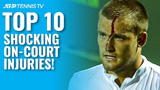 Top 10 Shocking OnCourt Tennis Injuries [upl. by Bengt]