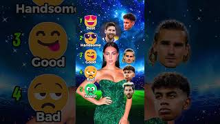 Georgina Ranks Players by Handsomeness with Emojis  Ronaldo vs Messi vs Neymar vs Lamine Yamal 😍⚽ [upl. by Mayberry]