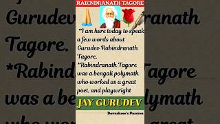 SPEECH ON RABINDRANATH TAGORE IN ENGLISHEnglish Speech On Rabindranath Tagore rabindranathtagore [upl. by Vivianna937]