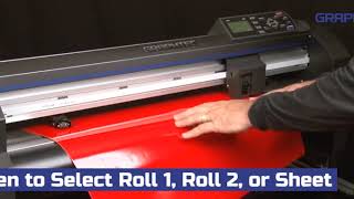 When to select Roll 1 Roll 2 or Sheet on the Graphtec FC8600 [upl. by Hinda]