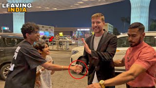 World No 1 Youtuber MrBeast Leaving India  Respect Moment with Indian Fans at Mumbai Airport [upl. by Rhody]