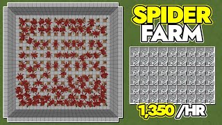 BEST EASY SPIDER FARM MINECRAFT 1211  1350 STRING HR  STRING FARM  Tutorial [upl. by Litton]