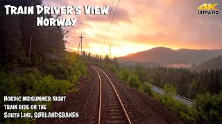 4K CABVIEW Nordic Midsummer Night Train Ride on the South Line [upl. by Gottlieb]