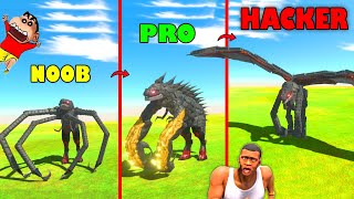 UPGRADING NOOB MUTO into HACKER in NOOB vs PRO vs HACKER Animal Revolt Battle Simulator SHINCHAN [upl. by Donata]