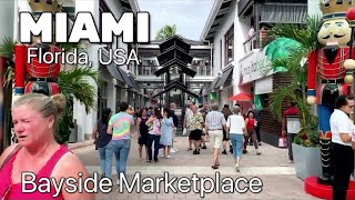 Miami Downtown  Bayside Marketplace Tour  Florida USA  Miami walking tour 4K [upl. by Suoicerp]