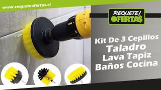 Kit De 3 Cepillos Taladro Lava Tapiz Baños [upl. by Tobie]