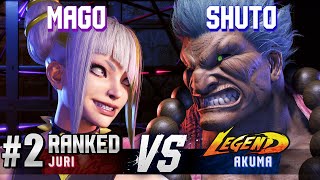 SF6 ▰ MAGO 2 Ranked Juri vs SHUTO Akuma ▰ High Level Gameplay [upl. by Lucais]