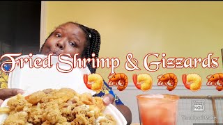 Fried Shrimp amp Gizzards Mukbang Red Shark [upl. by Mariele]