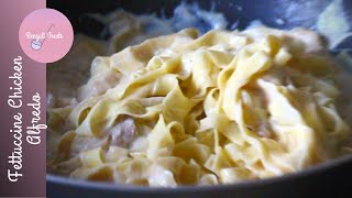 Homemade Fettuccine Chicken Alfredo Pasta Recipe [upl. by Merrily]