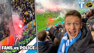 THE MOMENT MALMÖ WIN THE LEAGUE after match abandoned [upl. by Akemor]