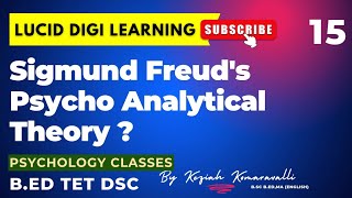 Sigmund Freuds Psycho Analytical Theory  Sigmund Freuds Theory  Psychology  BEd TET DSC [upl. by Leira]