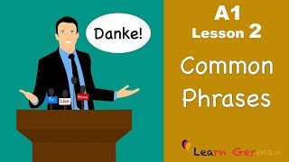 Learn German  Common Phrases  German for beginners  A1  Lesson 2 [upl. by Siravrat]